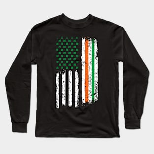 Irish American Shamrock Flag -Us Paddy - St Patricks Day Long Sleeve T-Shirt